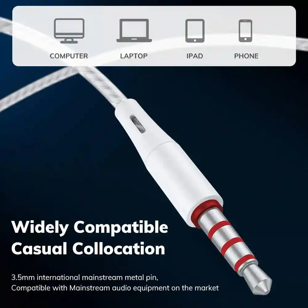 Wired In-Ear Headphones with HD Mic - Deep Bass 3.5mm Earbuds Tidesmit