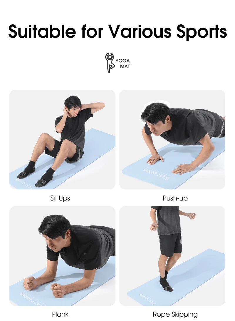 WEST BIKING Sports Yoga Mat Anti-slip Soft Home Fitness Exercise Mat Thicken Shock Absorb Cycling Training Mat Bike Accessories