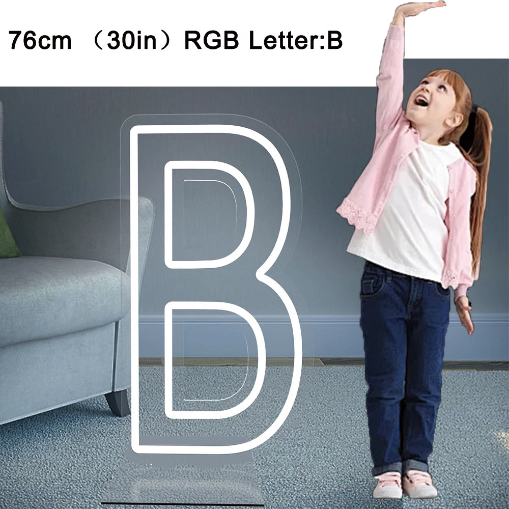 76cm Tall LED Alphabet Light Up Letters for Professional Event Decor 76cm B White Tidesmit