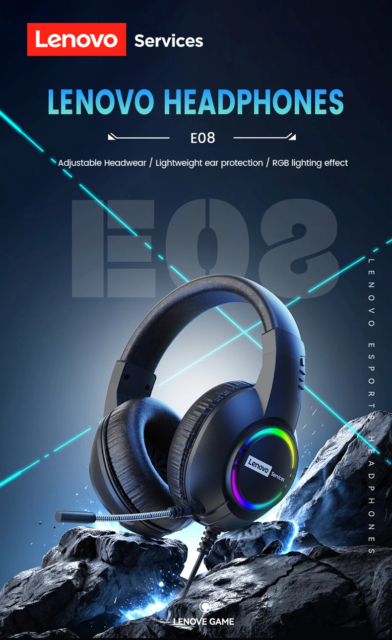 Wired Gaming Headset with 7.1 Surround Sound and RGB Lighting - E08 USB Tidesmit