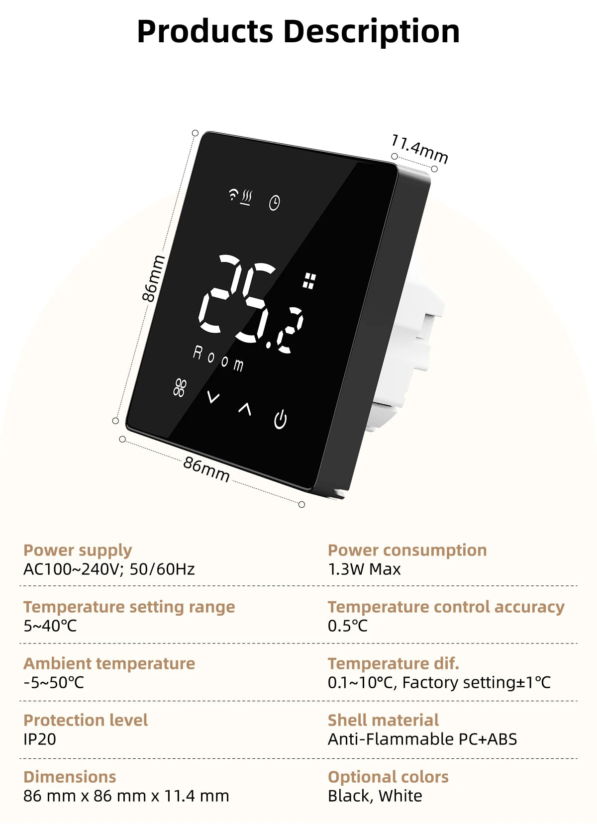 Tuya thermostat wifi smart gas boiler/water electric floor heating controller  temperature remote controller with google alexa