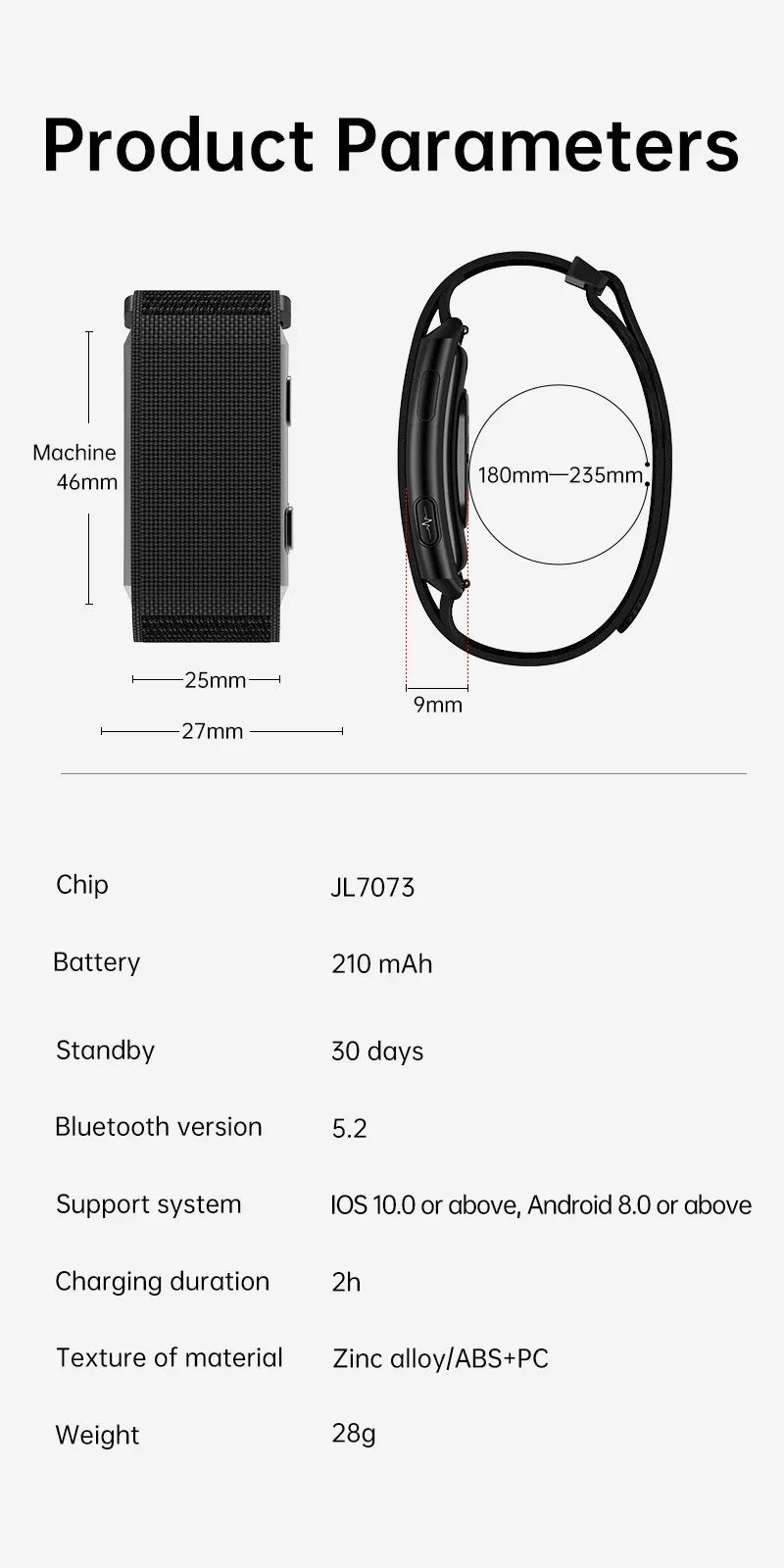 VWAR No Screen Health Smart Bracelet ECG+PPG Blood Pressure Heart Rate Sleep 24h Monitoring Fitness Tracker Smartwatch Men Women