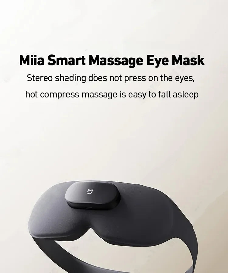 Smart Massage Eye Mask | 3D Heat Therapy & App Control - Black Relaxation Treatment Tidesmit