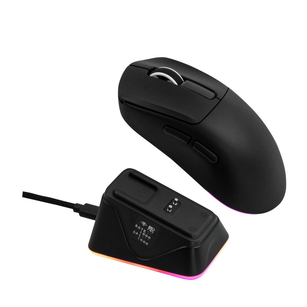 EPOMAKER NEX Lite Tri-mode Wireless PAW3311 Sensor Gaming Mouse with RGB Charging Dock & 1K Polling/12K DPI for Gaming & Office