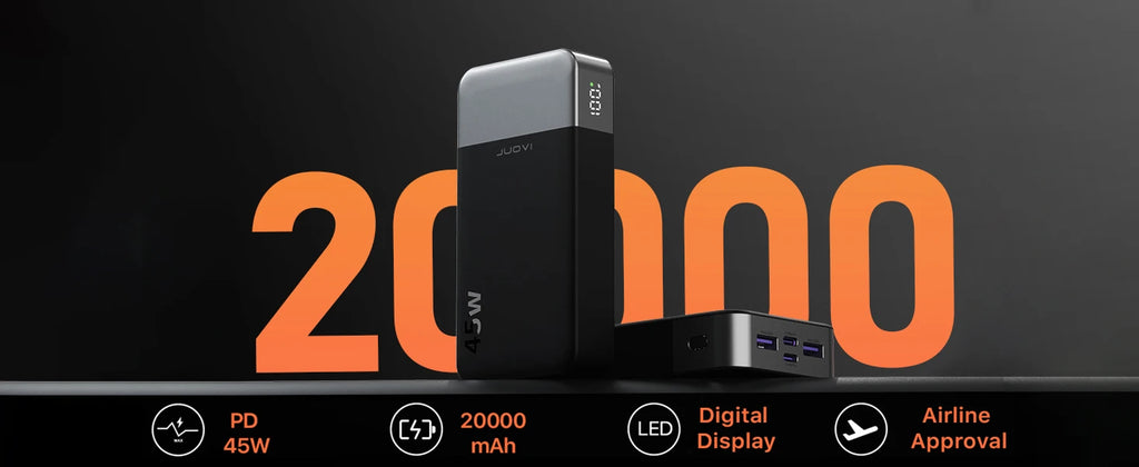 20000mAh Portable Charger - 45W PD Fast Charging Power Bank Tidesmit