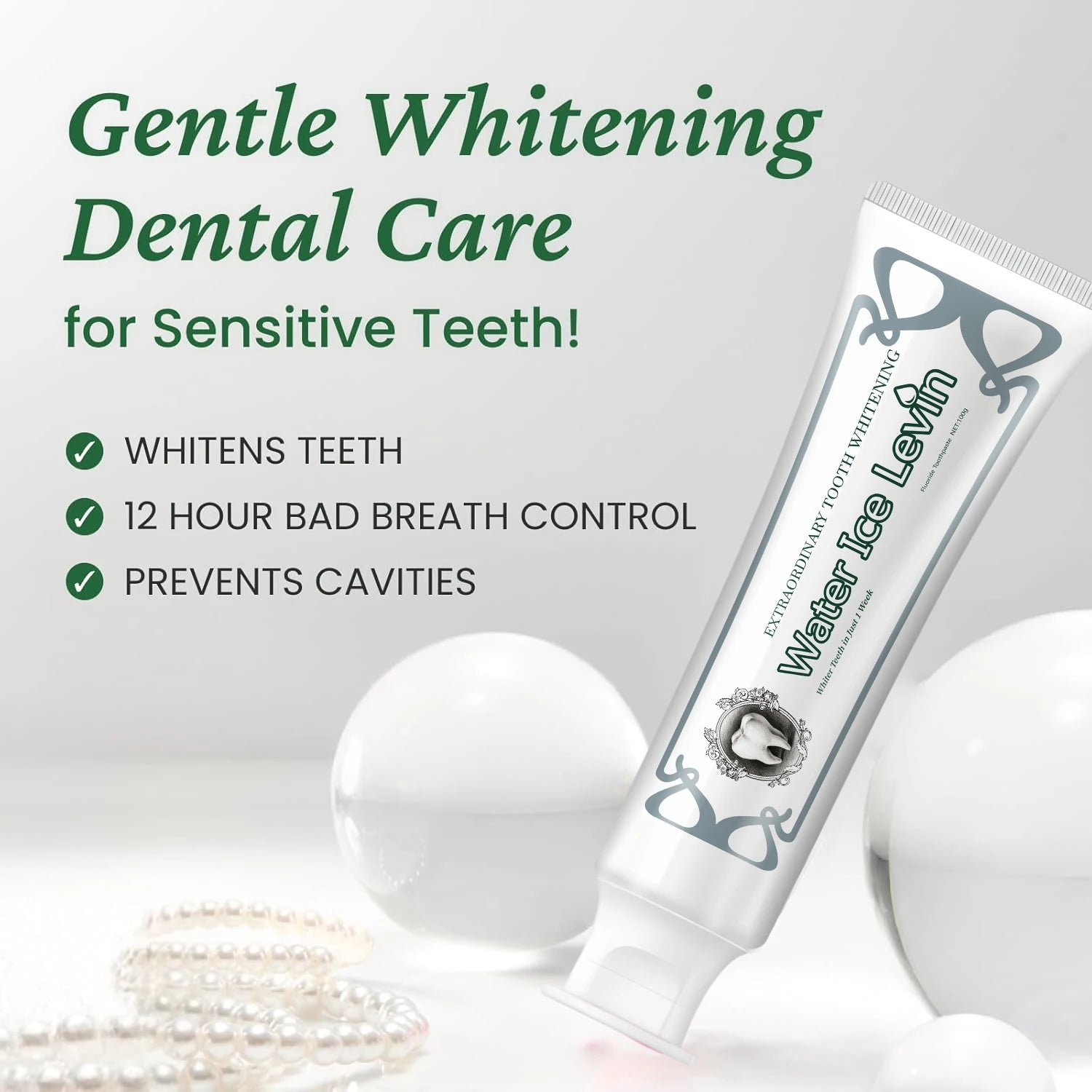 Tidesmit smart teeth whitening toothpaste with 1000 ppm fluoride for stain removal and brightening