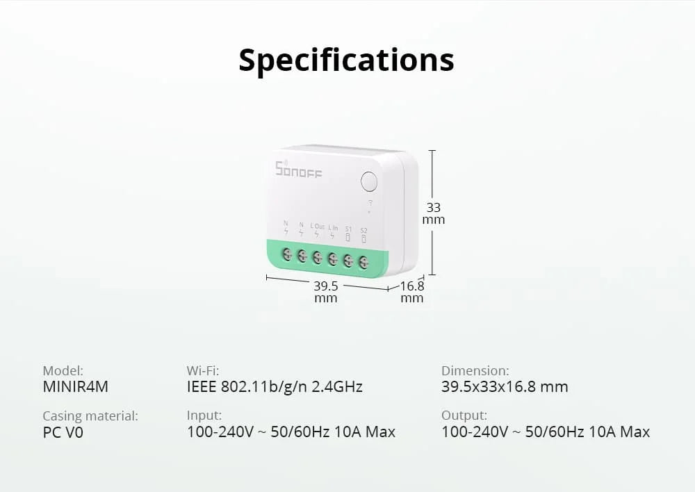 Matter Smart Switch - WiFi Home Automation Module for Energy Saving Tidesmit