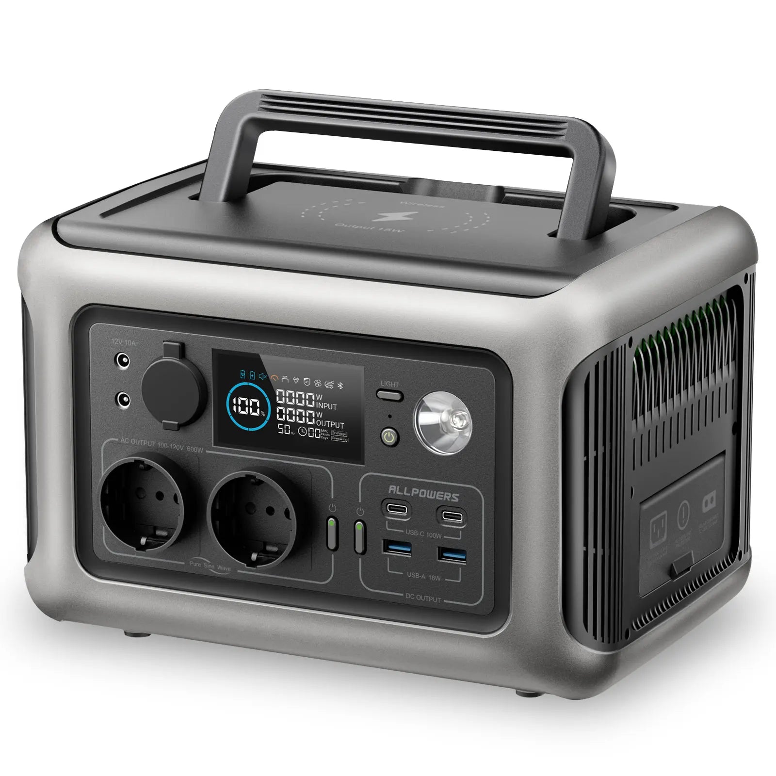 Portable Power Station 299Wh 600W LiFePO4 Battery for Travel black Tidesmit