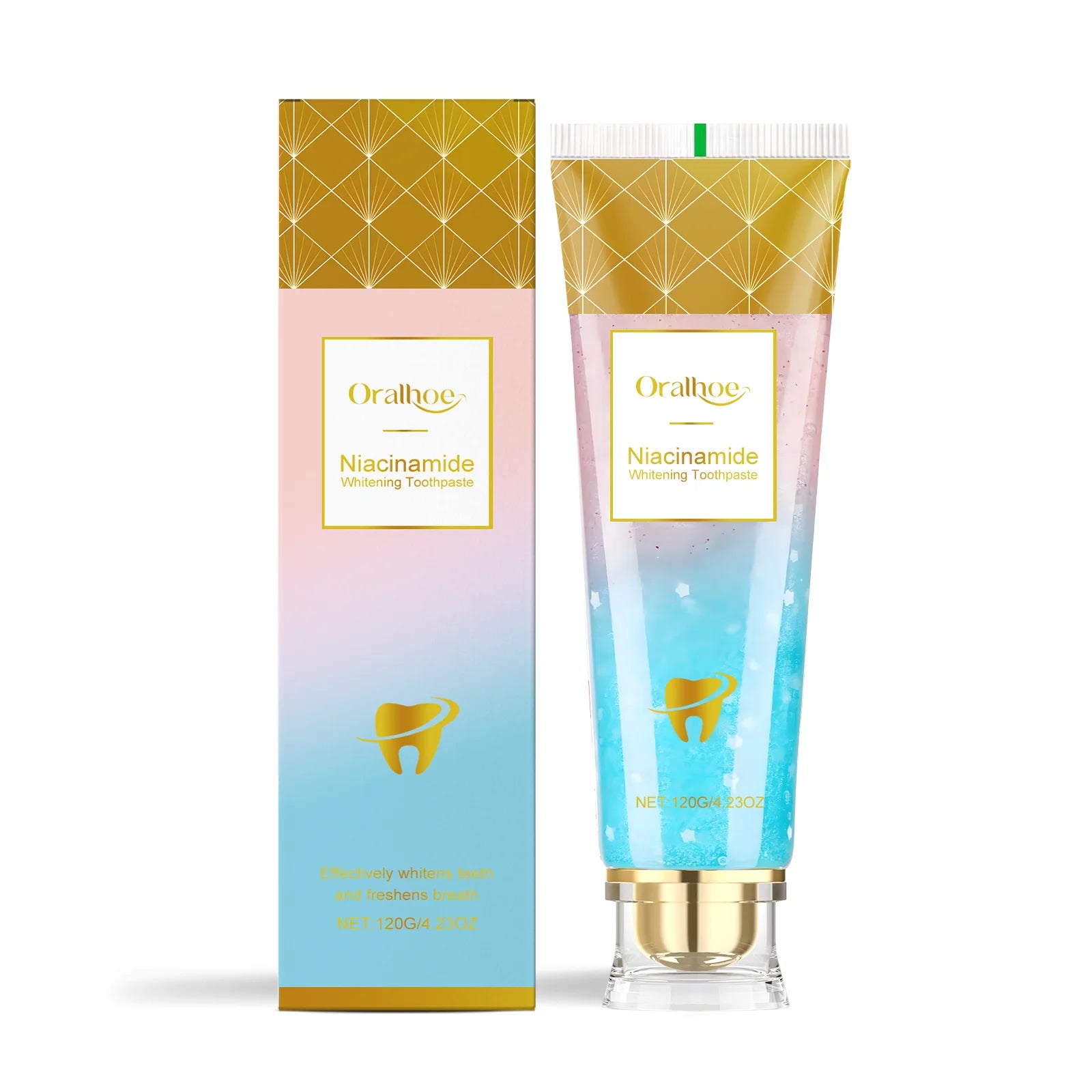 Tidesmit Niacinamide whitening toothpaste for deep stain removal, gum soothing, and fresh breath oral care.