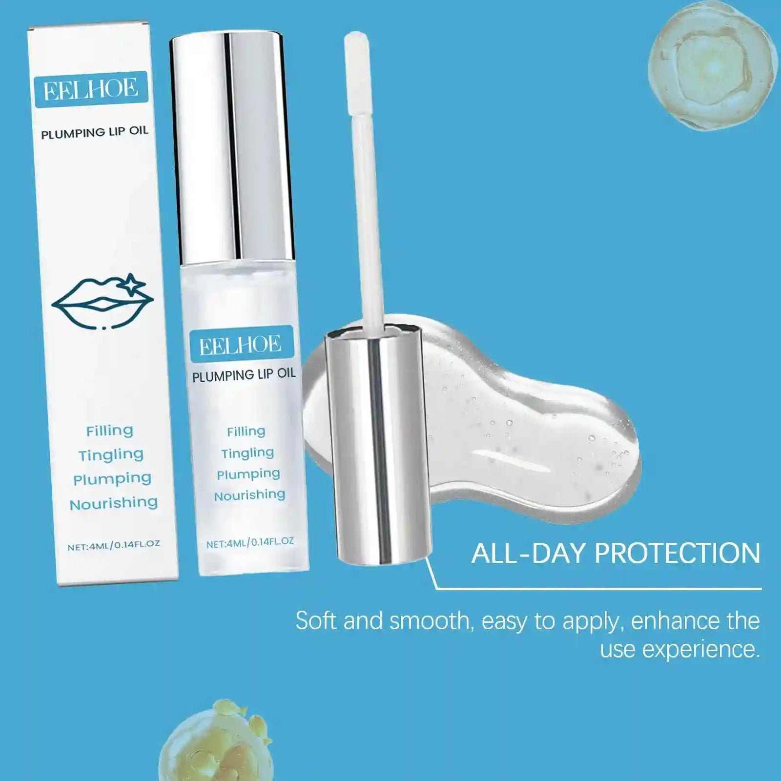 Plumping Lip Oil Moisturizing Gloss – Hydrating Lip Treatment by Tidesmit Lip Care Tidesmit