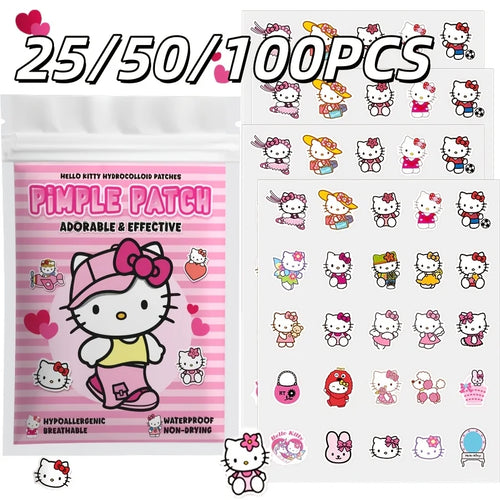 Hello Kitty hydrocolloid acne patch sticker pack with character designs on a card
