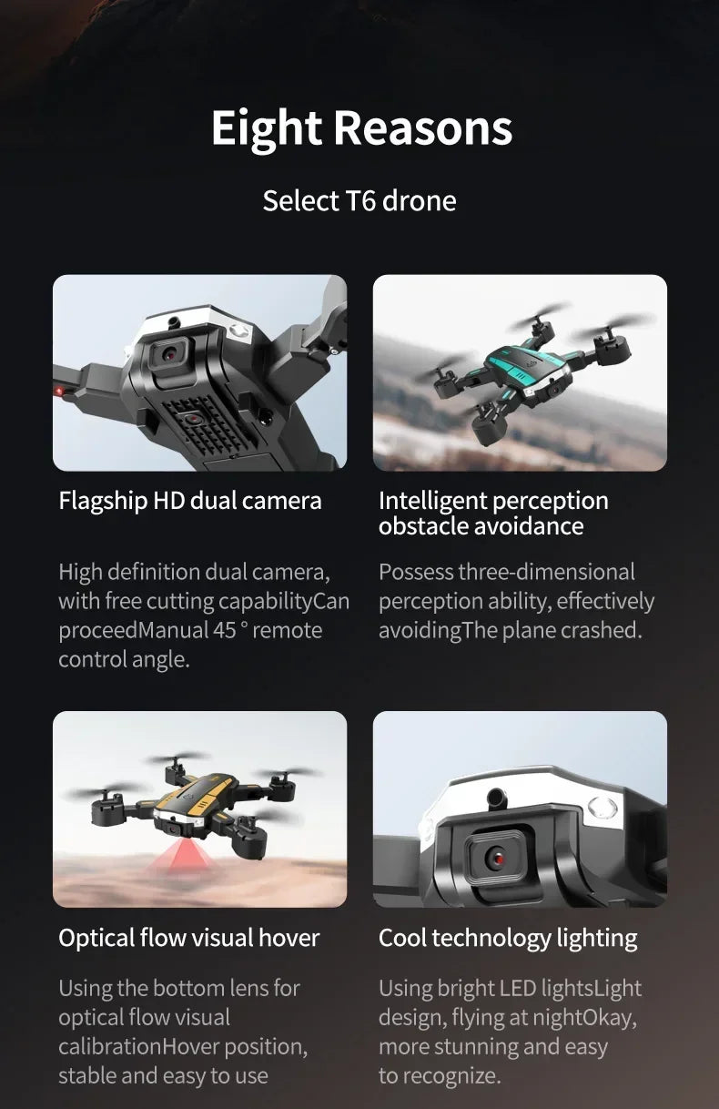8K GPS Camera Drone Foldable Quadcopter with Obstacle Avoidance Tidesmit