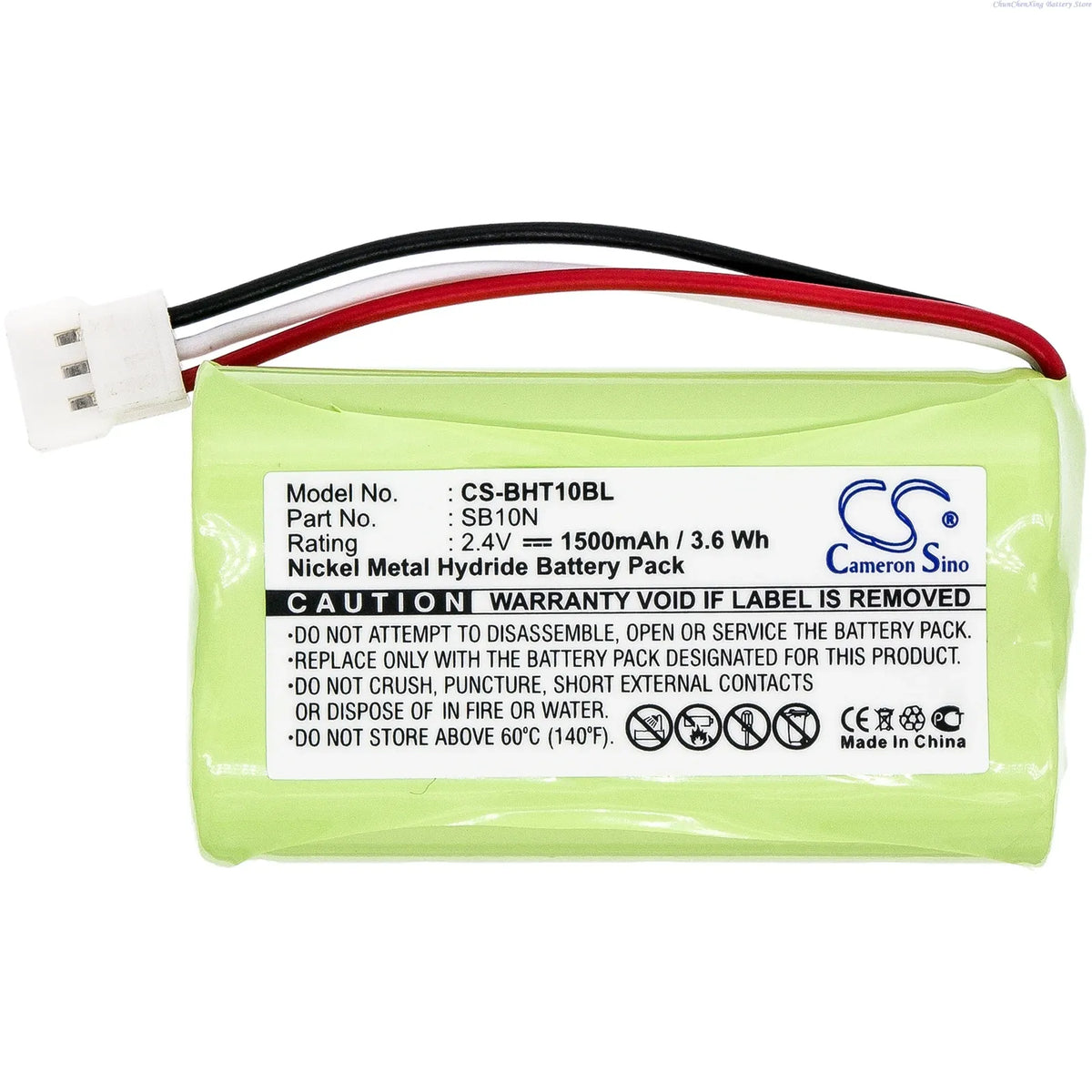 Green rechargeable battery pack with visible label and white connector, red/black wires