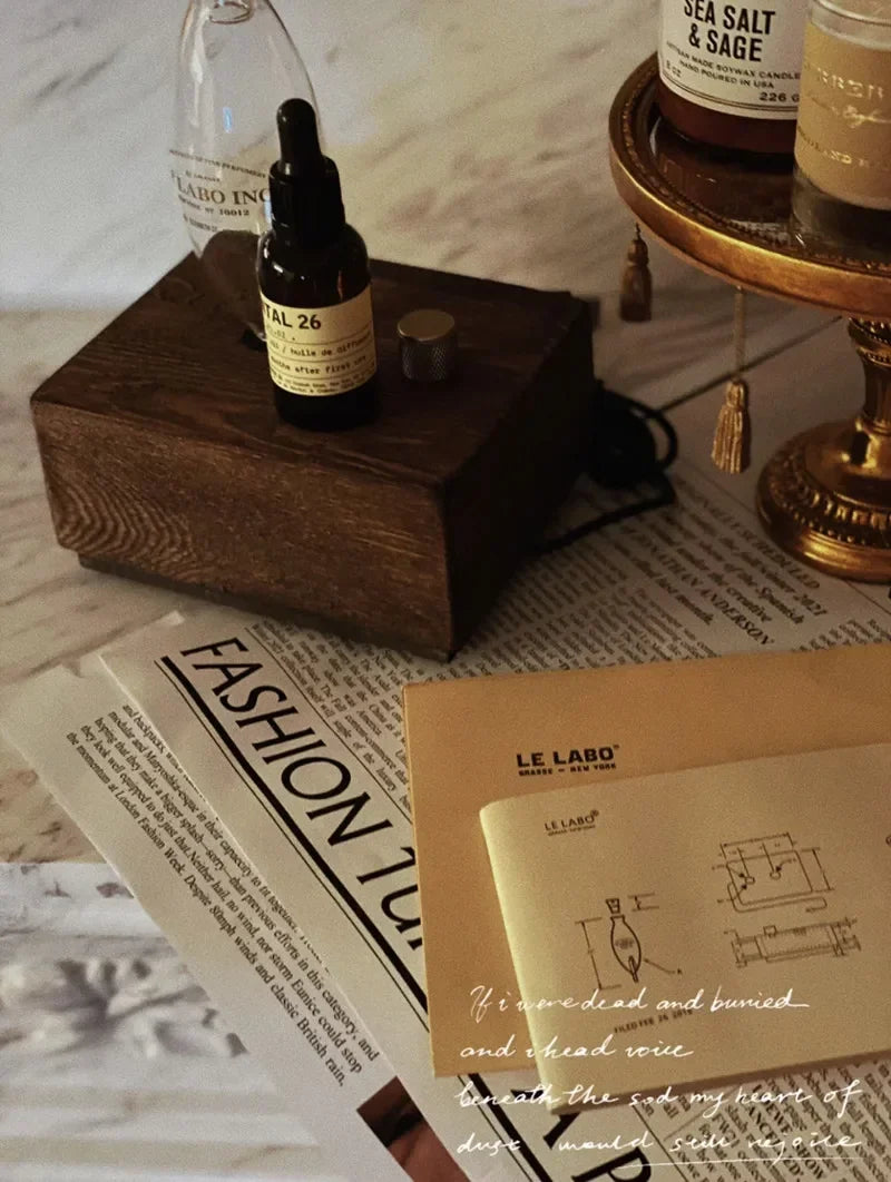 20ml Waterless Pure Essential Oil Diffuser Nebulizer Aromatherapy Diffuser Electric Wooden Glass Home Aroma Essential Diffusers