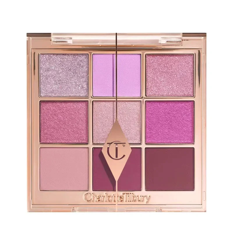 Tidesmit 9 color rose pink eyeshadow palette featuring pearly matte and glitter finishes for versatile eye makeup