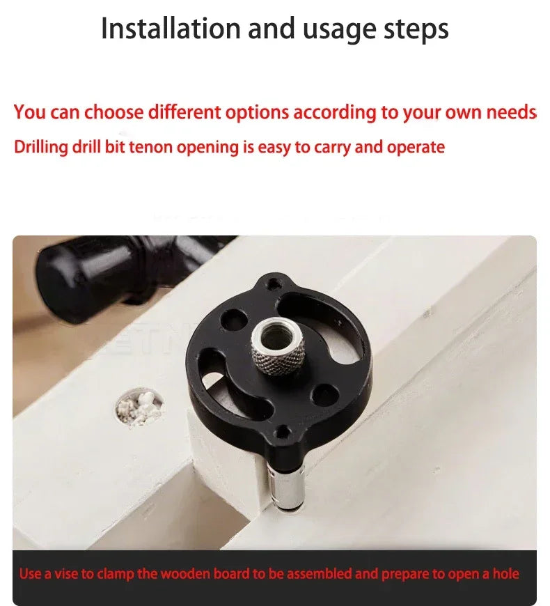 Aluminum Wood Drill Guide Locator Vertical Drilling Positioner Dowel Hole Jig Woodworking DIY Drilling Tool