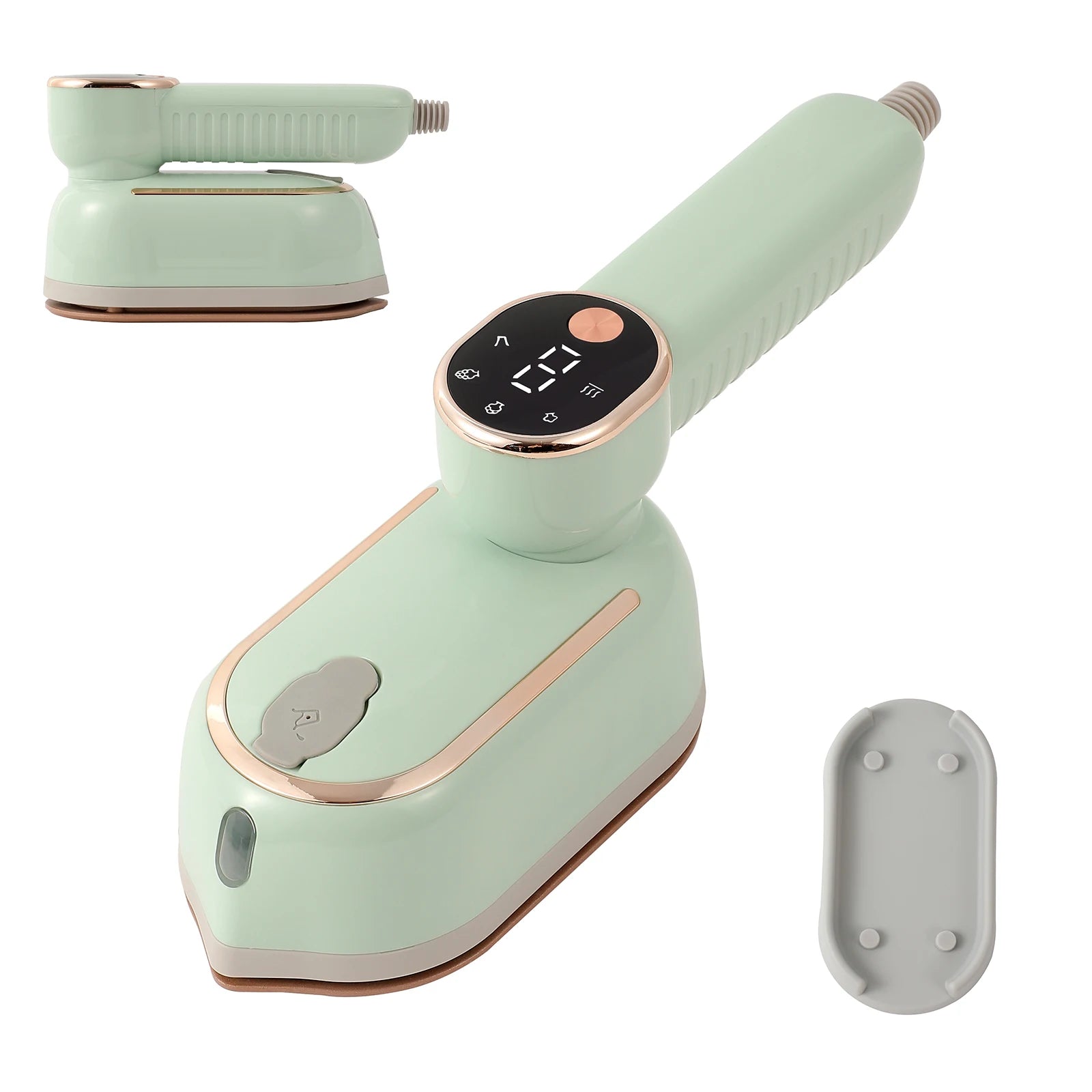 Tidesmit foldable portable handheld garment steamer showing 3-gear temperature settings for fast wrinkle removal