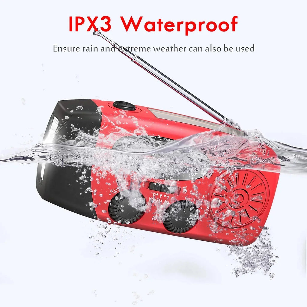STONEGO 2000mA Outdoor Emergency Radio Portable Power Generation Radio Disaster Prevention Solar Hand Crank Radio AM/FM Radio