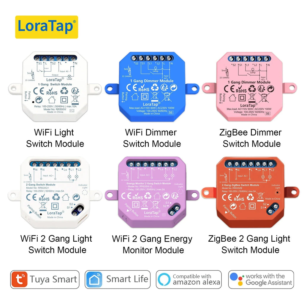 Smart WiFi Light Switch Module for Home Automation - App Controlled Tidesmit
