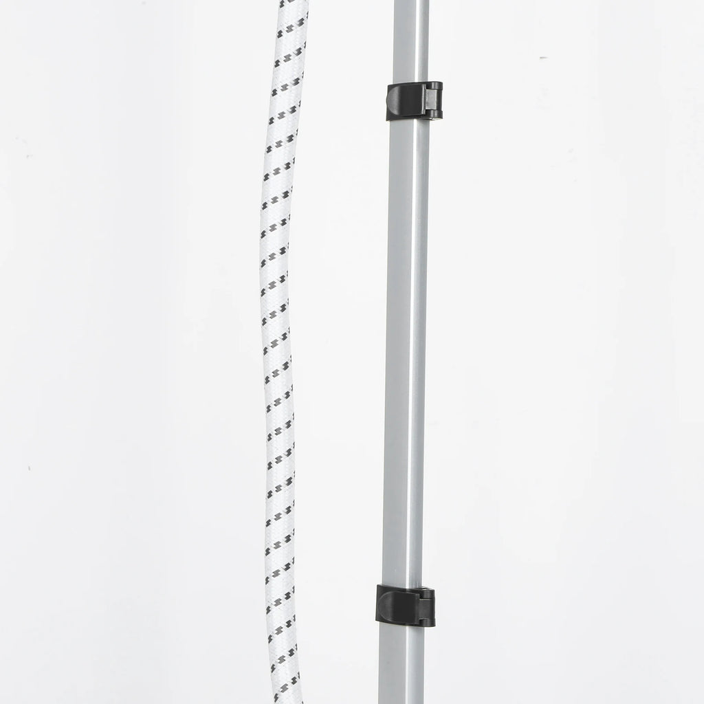 Tidesmit light pink standing garment steamer featuring versatile flat and hanging ironing modes for clothes.