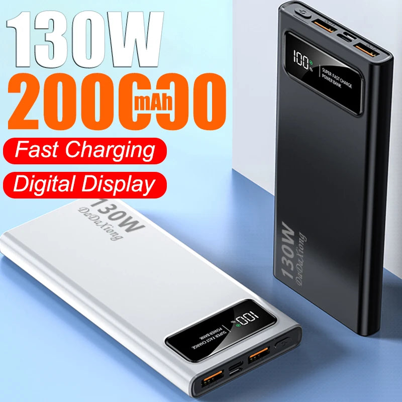 200000mAh Fast Charging Power Bank | 130W PD Portable Battery Tidesmit