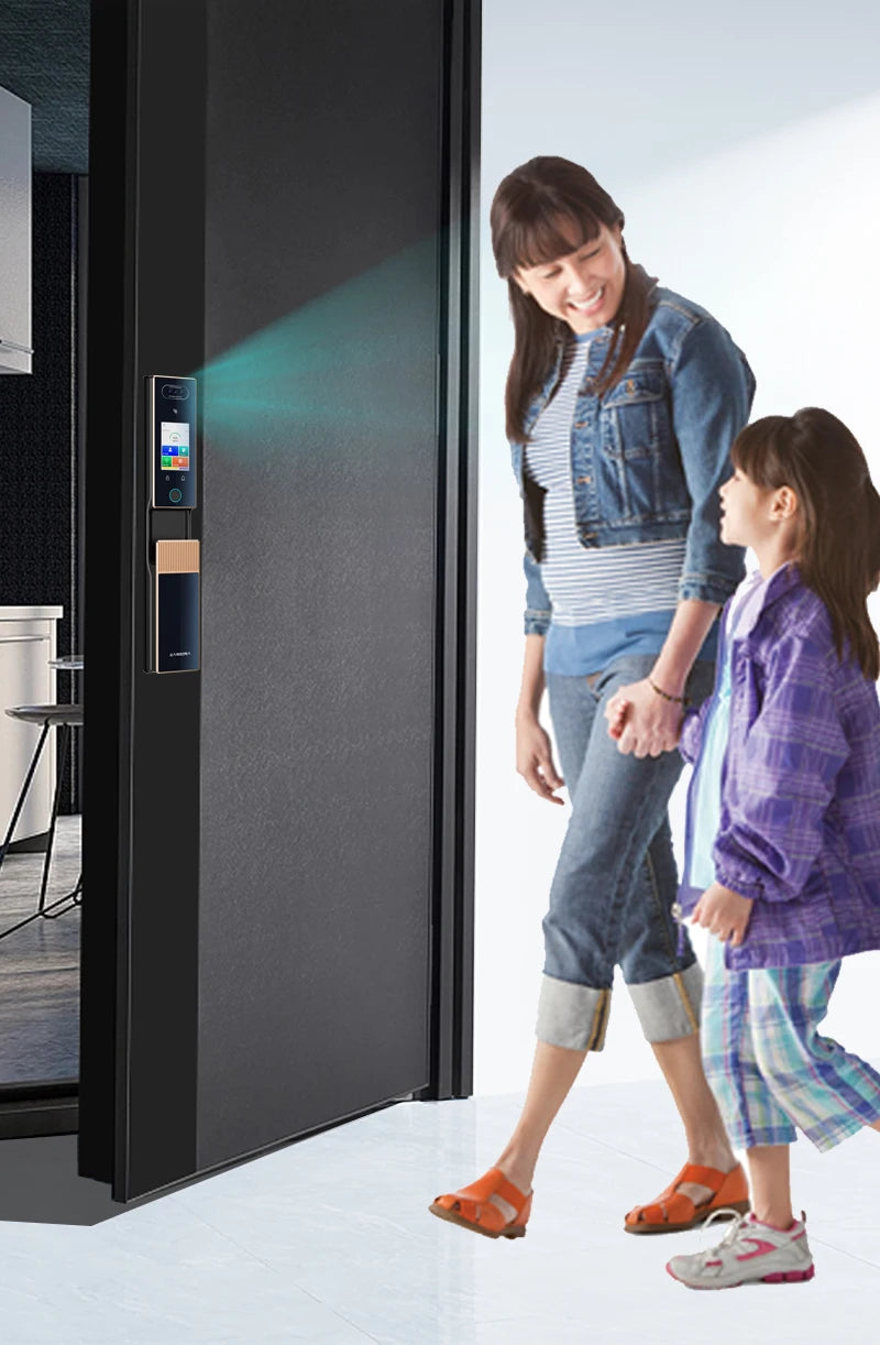Cardoria Fully Automatic AI Dual Screen Camera Dual Electric Palm Vein Door Entry Intelligent Fingerprint Facial Lock Smart Lock