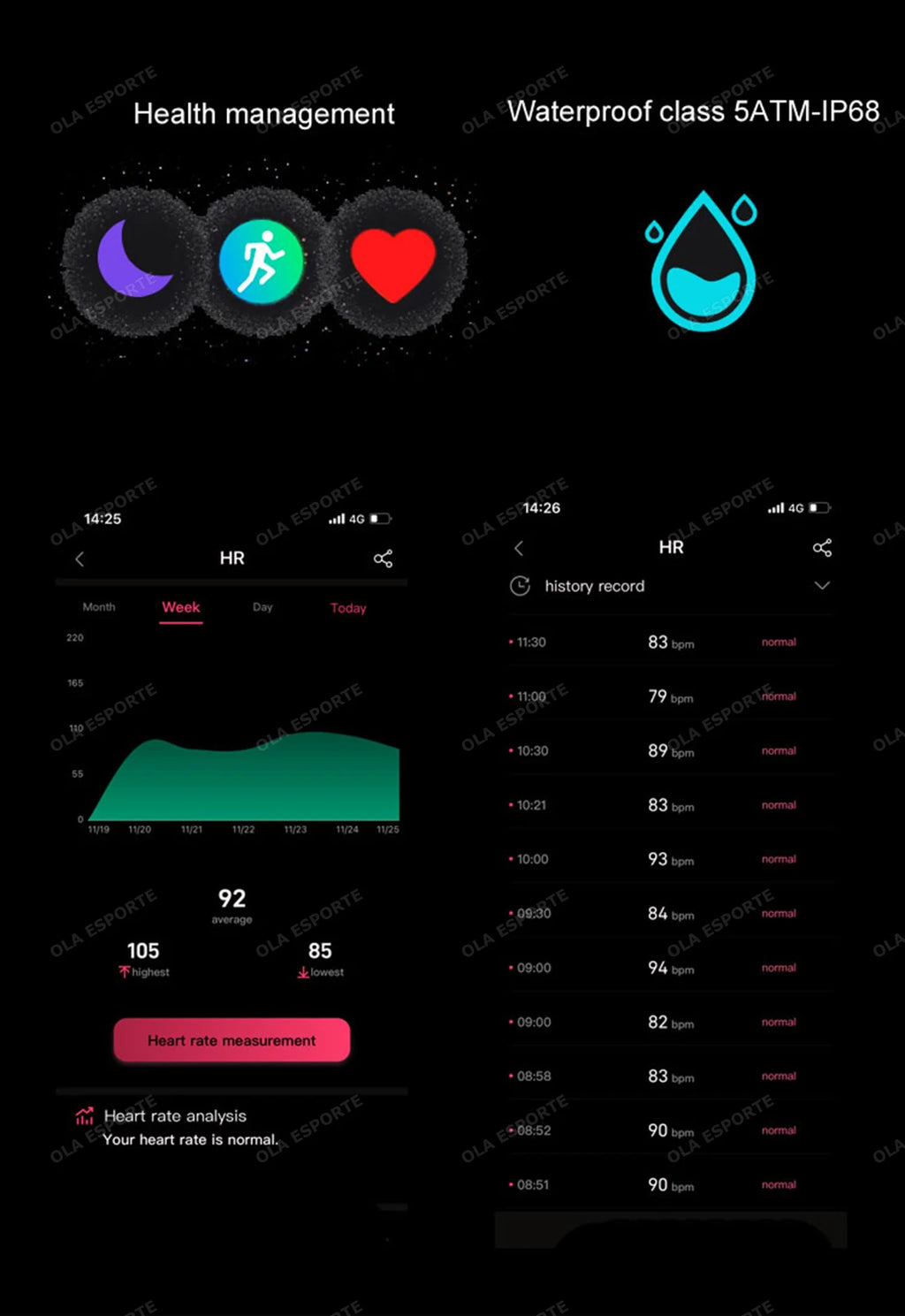 Smart Health Ring - Waterproof Fitness Tracker with Biometric Sensor Tidesmit
