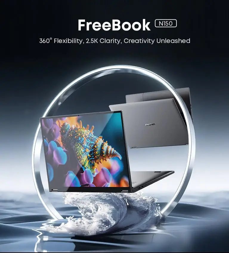 CHUWI FreeBook 2-in-1 Touch Screen Laptop Laptop 13.4'' IntelN150 16GB LPDDR5 RAM 512GB SSD FHD 2520x1680 WiFi6 BT5.2 Windows 11