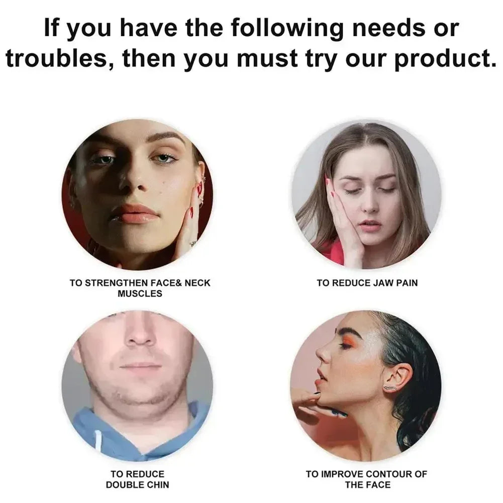 Jawline exercise ball for strengthening facial muscles, reducing jaw pain, improving contour, and toning the neck.