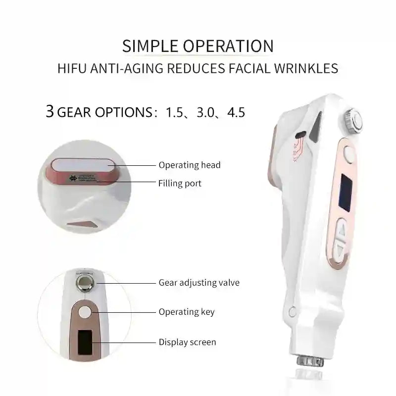 Mini Hifu Facial Machine for Skin Tightening and Wrinkle Reduction Eye Massage Instrument Tidesmit