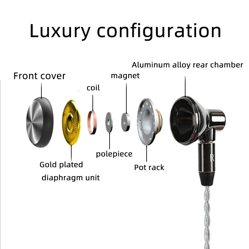 HiFi Wired Earbuds 15.4mm Flat-Head with Mic - Tidesmit EP09 Tidesmit