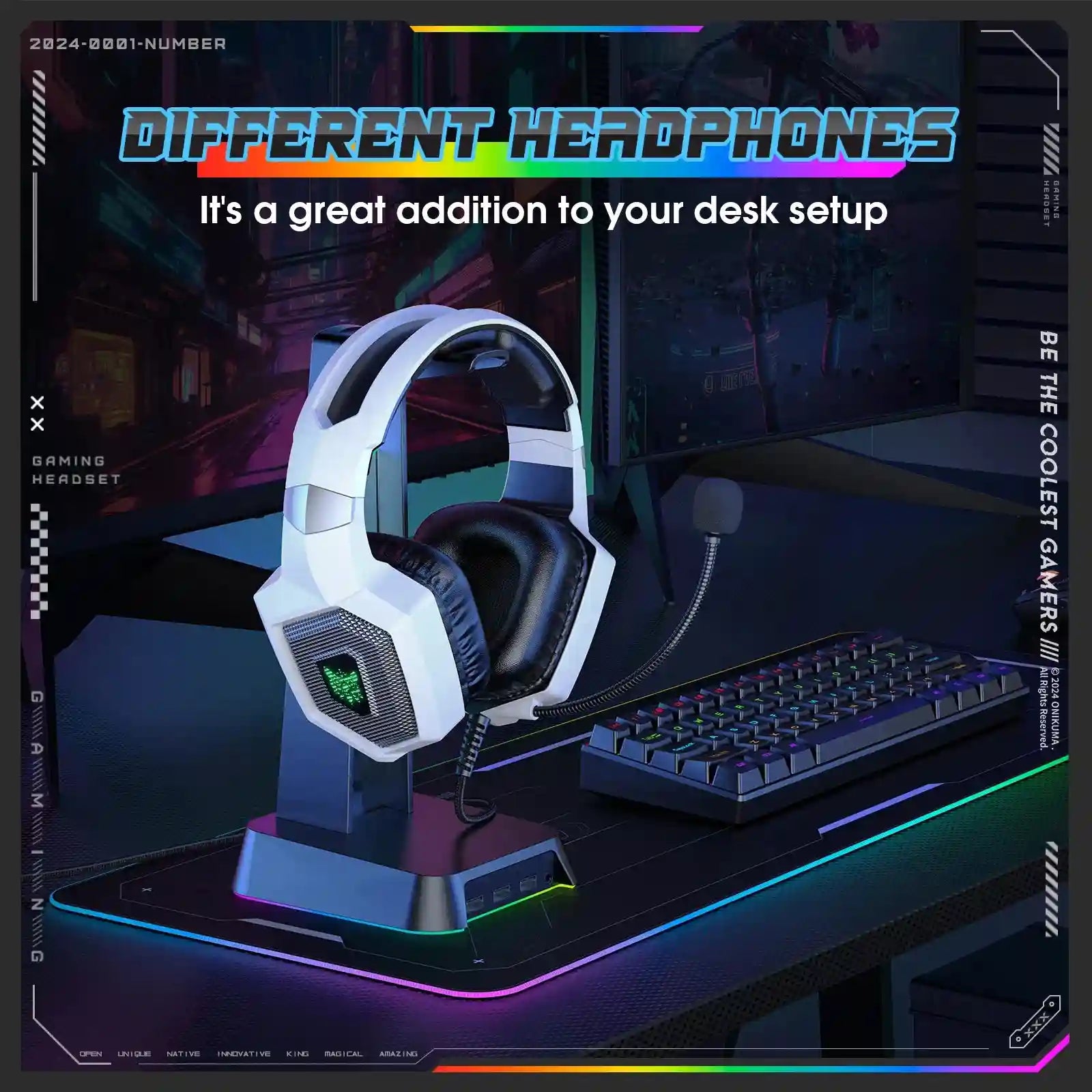 Tidesmit Gaming Headset with Mic, 7.1 Surround Sound for PC and PS5 Tidesmit