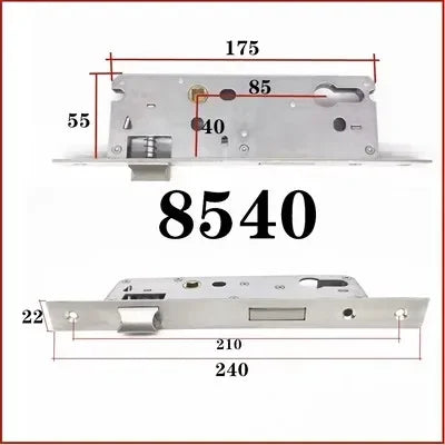 304 Stainless Steel Door Lock Body 85x40 8545 5085 85x60 for Smart Fingerprint Handle Lock Special Size Lift the Handle to Lock
