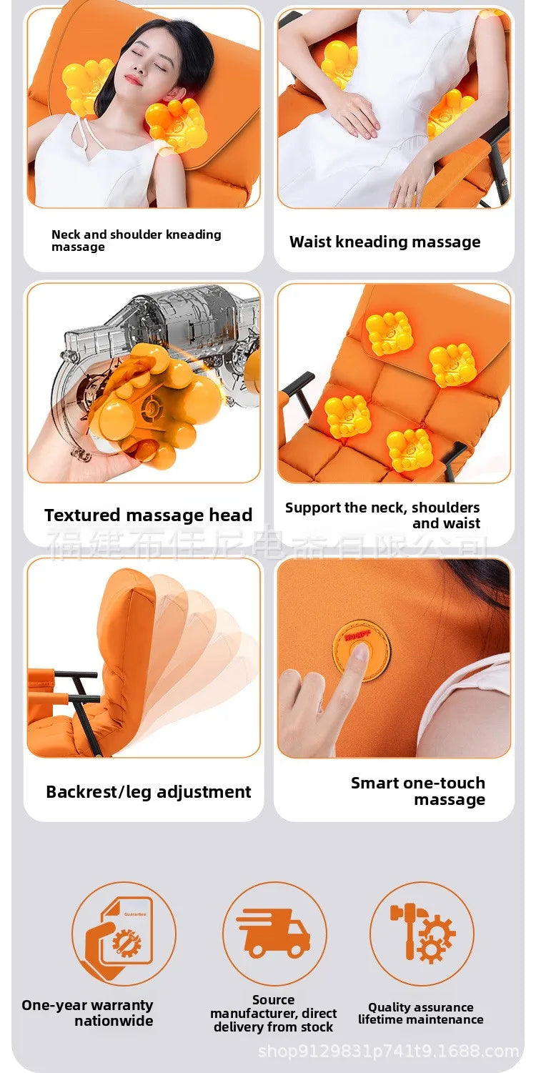 Massage Chair Rocking Recliner | Ergonomic Heated Seat – Orange & Ash Massage Chairs Tidesmit