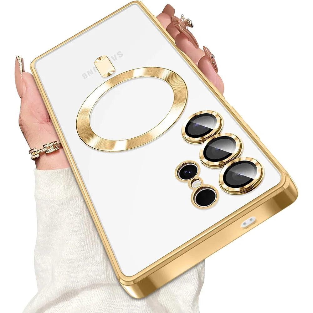Magnetic Phone Case for Samsung Galaxy S26 Ultra - Shock-Absorbing Plating Gold Tidesmit