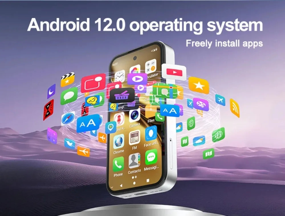 UNIWA Q333 4G Full Bands MINI Smartphone Android 4GB+64GB Mobile Phone 2000mAh Face ID WhatsApp GPS Small Phone Support TF Card