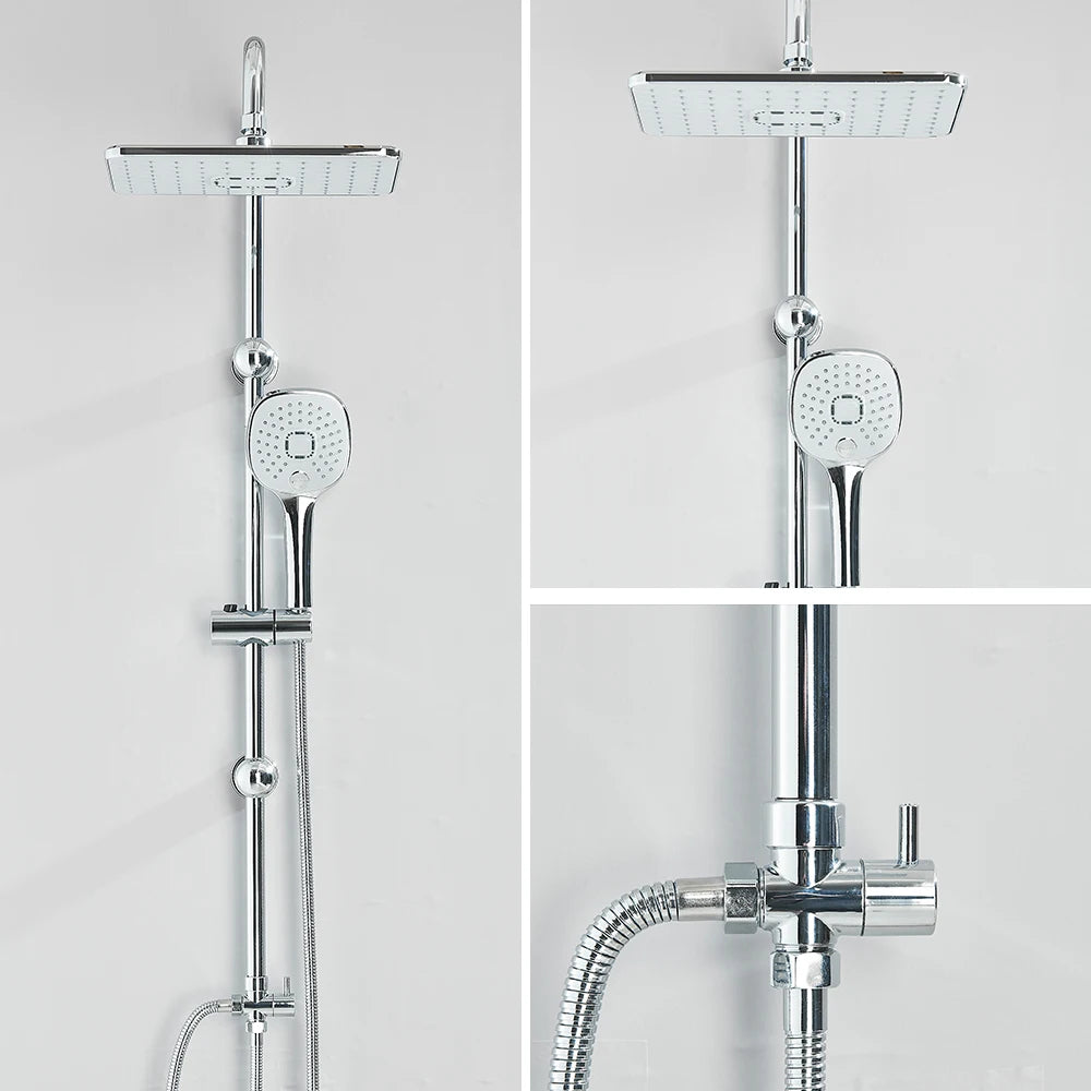 Rain Shower System With Handheld Shower Without Mixer For Bath Shower Wall Mounted Hot Cold Shower System for Bathtub