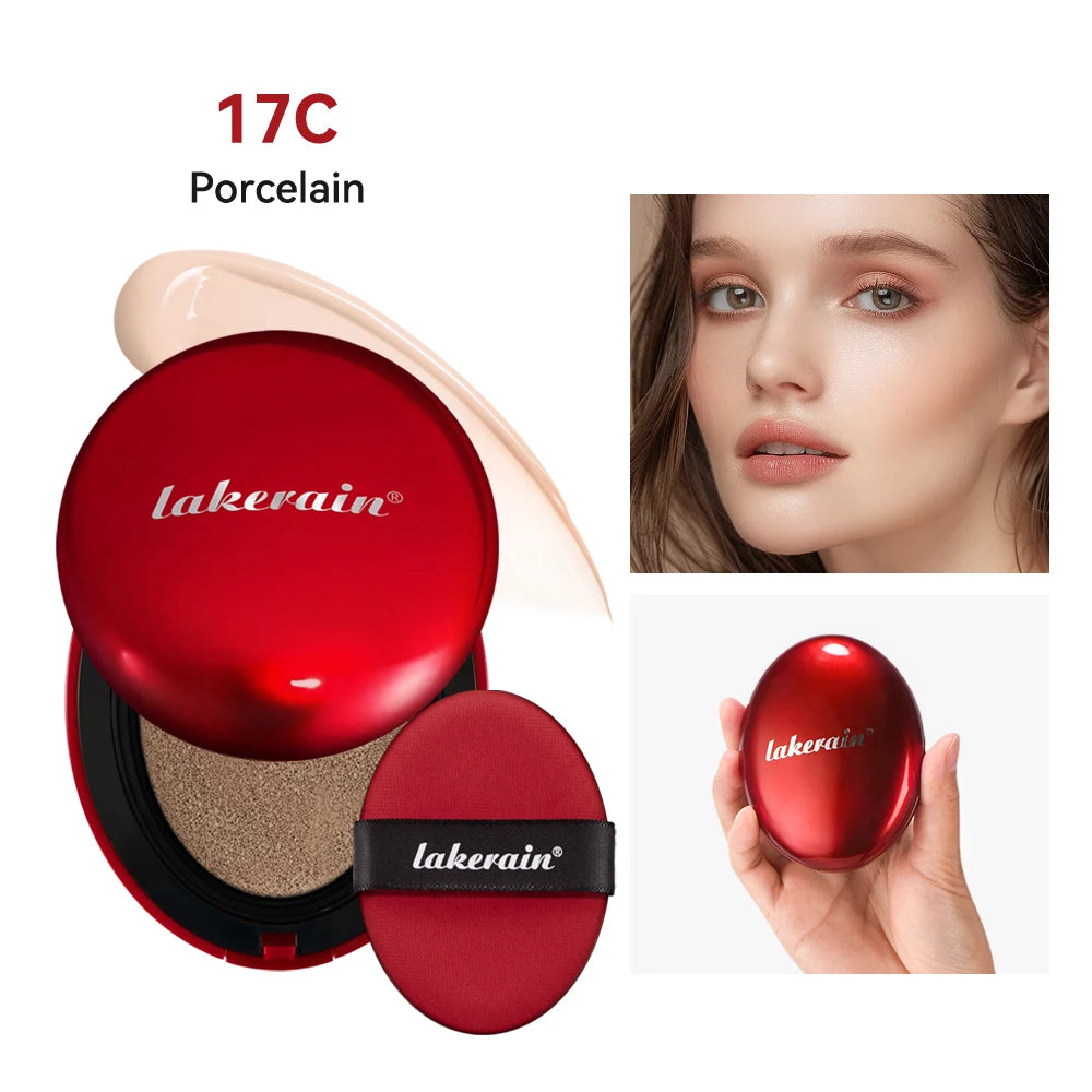 Tidesmit long-lasting semi-matte cushion foundation with SPF providing 72-hour face makeup coverage texture close-up