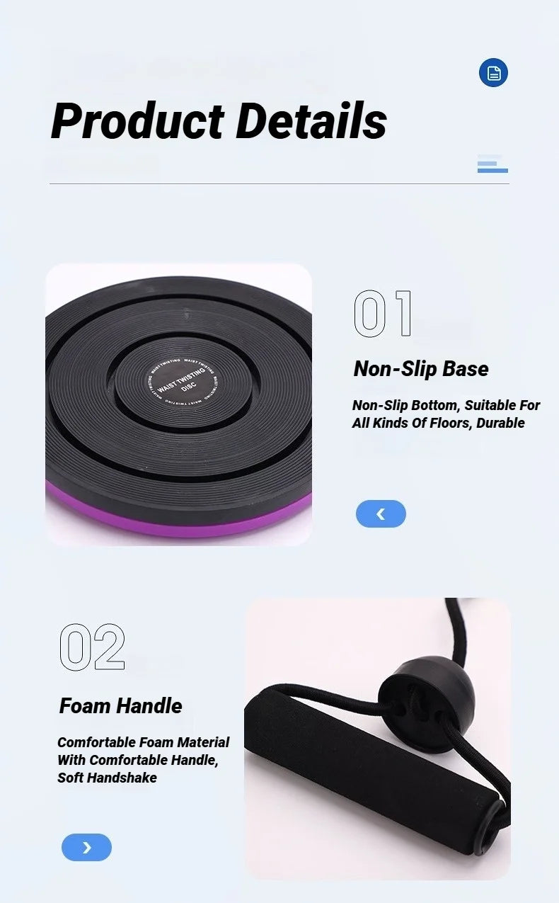 Waist Twisting Disc with Resistance Bands - Tidesmit Body Shaping Body Shaping Massage Equipment Tidesmit