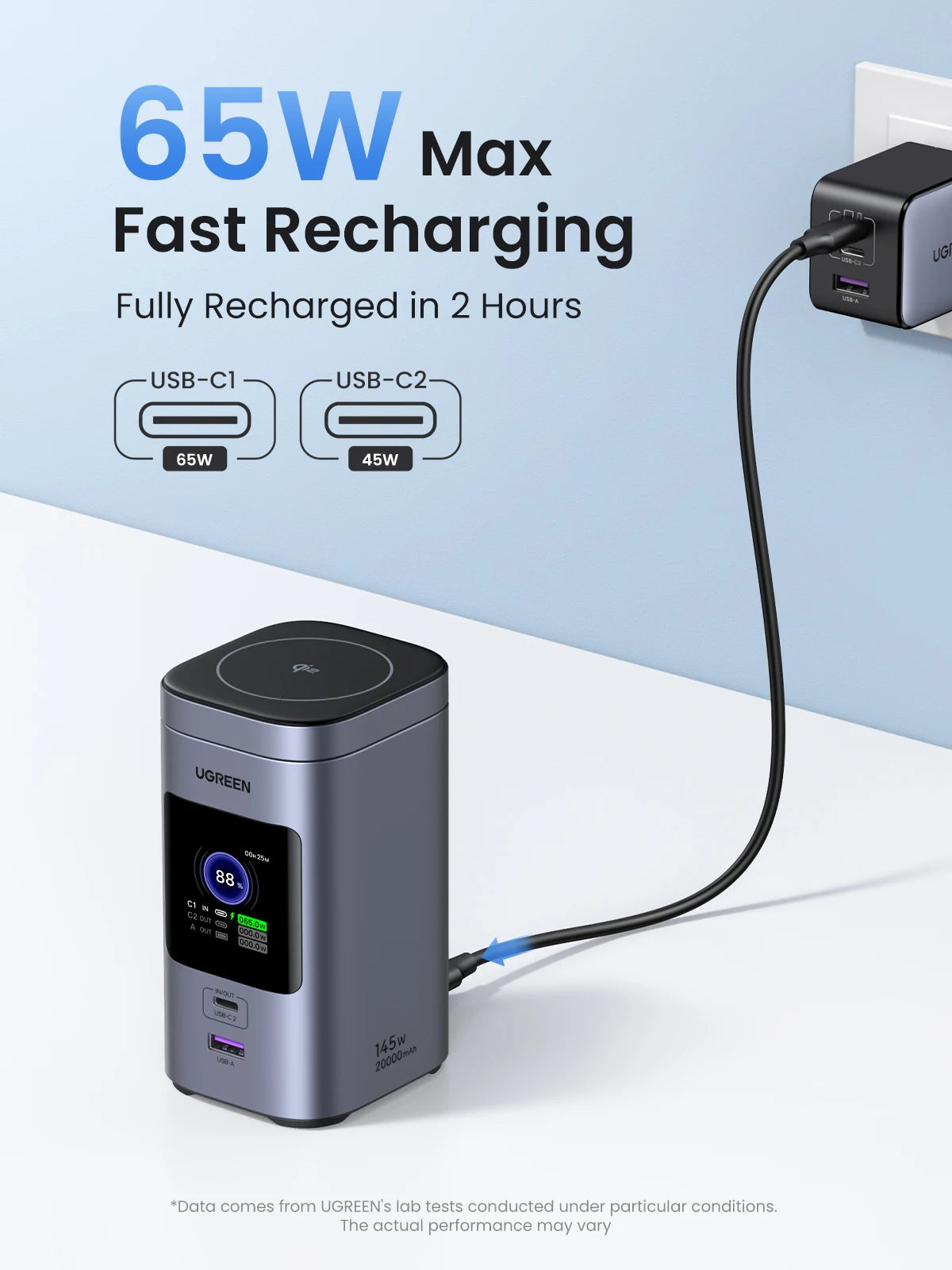 145W Fast Charging Power Bank 20000mAh Magnetic Wireless Battery Tidesmit