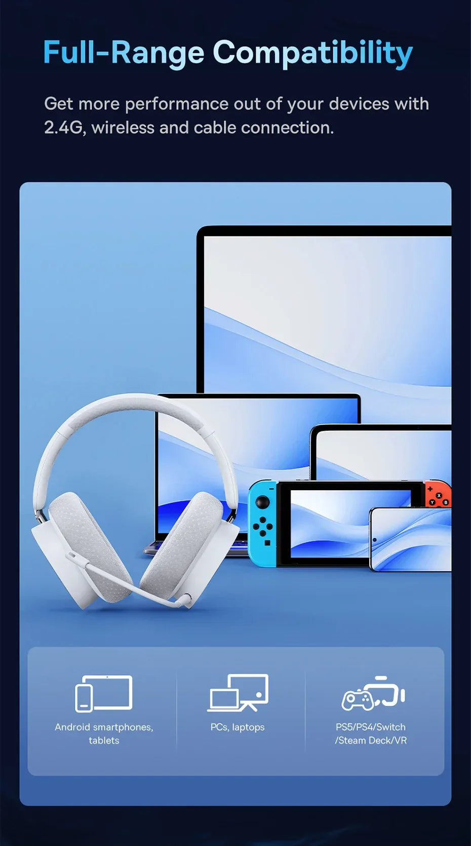 Wireless Gaming Headset 2.4G Bluetooth RGB by Tidesmit Tidesmit