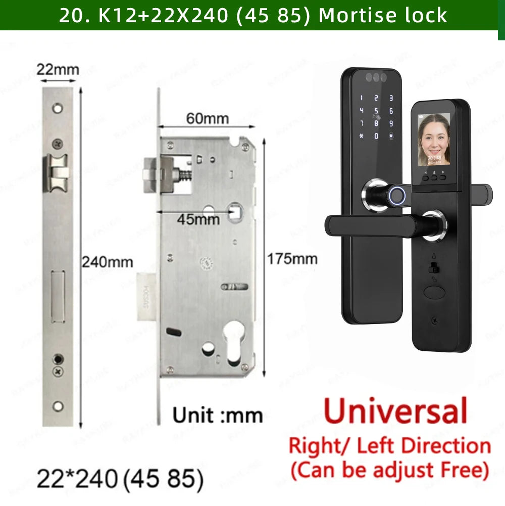 CDOK K12 Tuya WiFi smart door lock, remote unlocking, with cat-eye camera and face unlocking