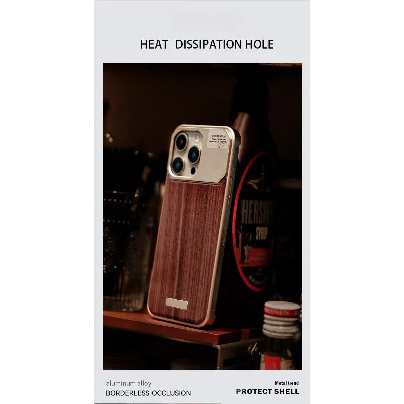 iPhone 16 Pro Max Magnetic Wood Case with Aluminum Frame | Tidesmit Tidesmit