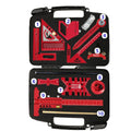 10pcs Woodworking Square Kit with Box, Aluminum Scribeing Ruler,Center Finder,Circular Drawing Compass,Honing Guide,Height Gauge