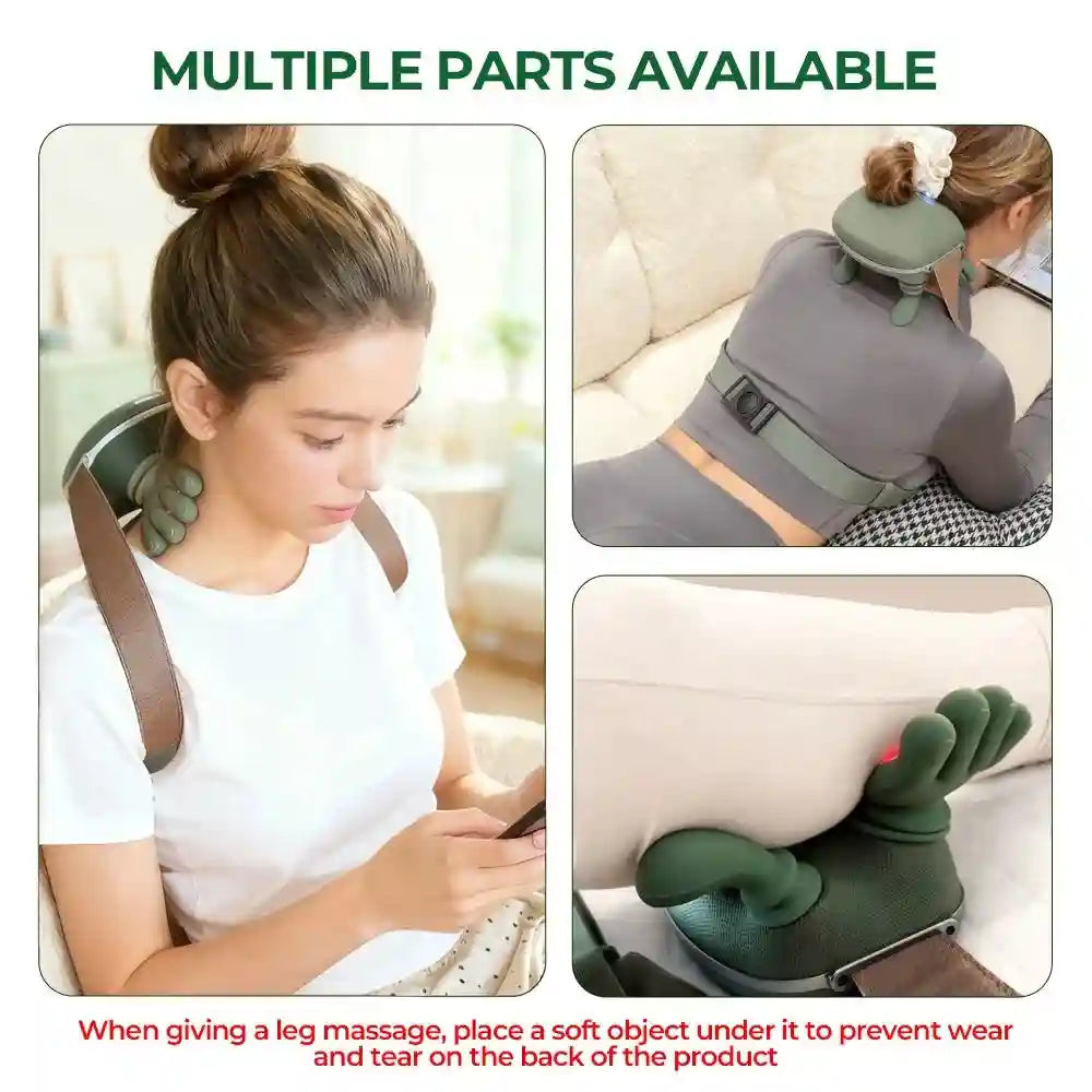 Wireless Neck and Shoulder Massager: Deep Tissue Rechargeable Relief - Green Body Shaping Massage Equipment Tidesmit