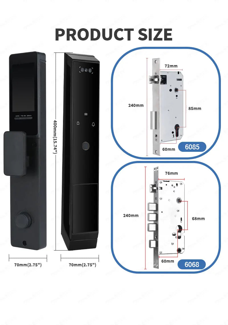 TTLOCK Smart Door Lock WiFi 3D Facial Recognition Electronic Lock Password Security Lock With Camera Biometric Door Lock For Hom