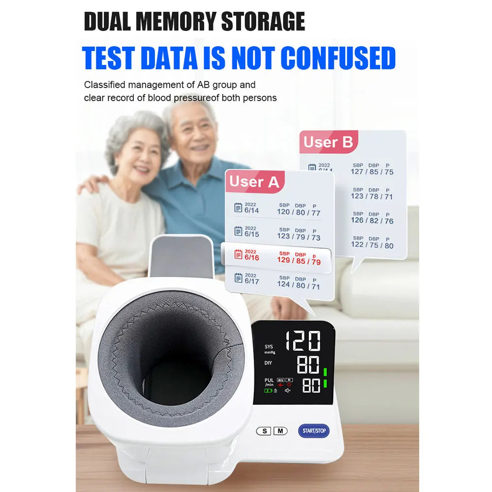 Desktop Blood Pressure Monitor, No Installation Required, Large LCD Backlit Display, Easy Home Use for Adults