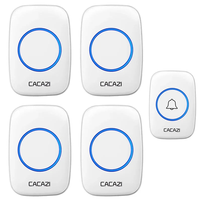 CACAZI 36 music 110DB 300M Wireless Doorbell Waterproof Remote Battery powered Smart Door Bell Battery 1  2 Button 1 2  Receiver
