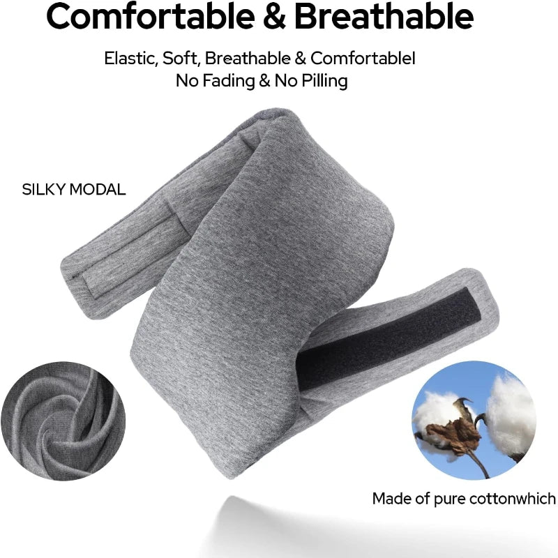 Cotton Sleep Eye Mask,100% Blocking Light Sleeping Mask for Side Sleeper,Soft Zero Pressure Cooling Blackout Eye Masks for Sleep