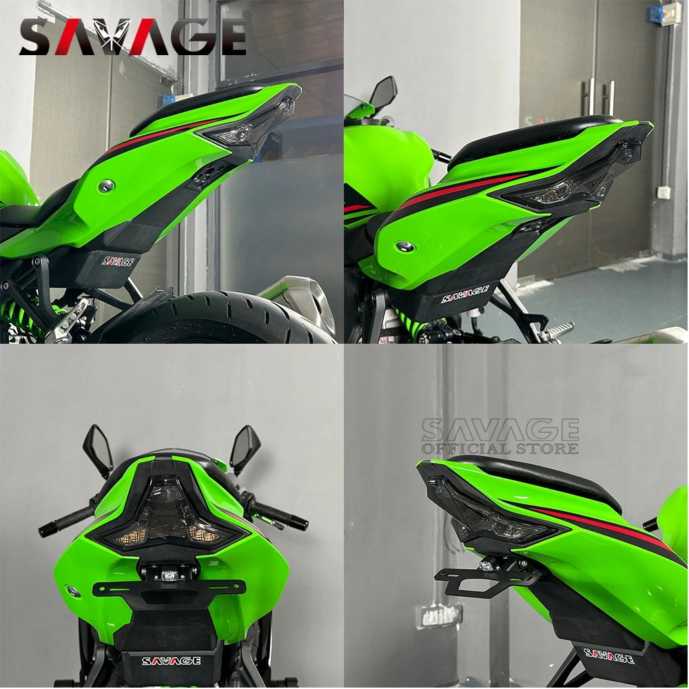 2025 ZX6R ZX25R ZX10RR LED Tail Brake Light Integrated Turn Signal For Kawasaki Ninja ZX-4R ZX-4RR ZX-10R ZX250 ZX400 R/RR ZX636